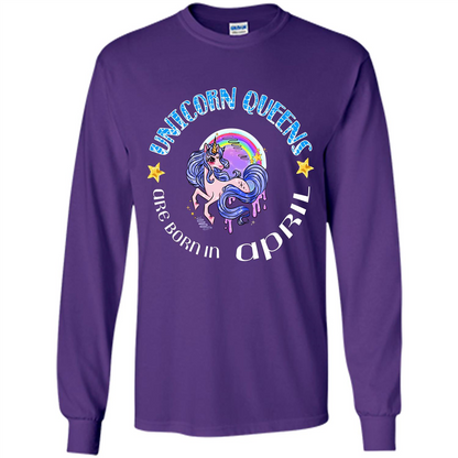April Unicorn T-shirt Unicorn Queens Are Born April Purple