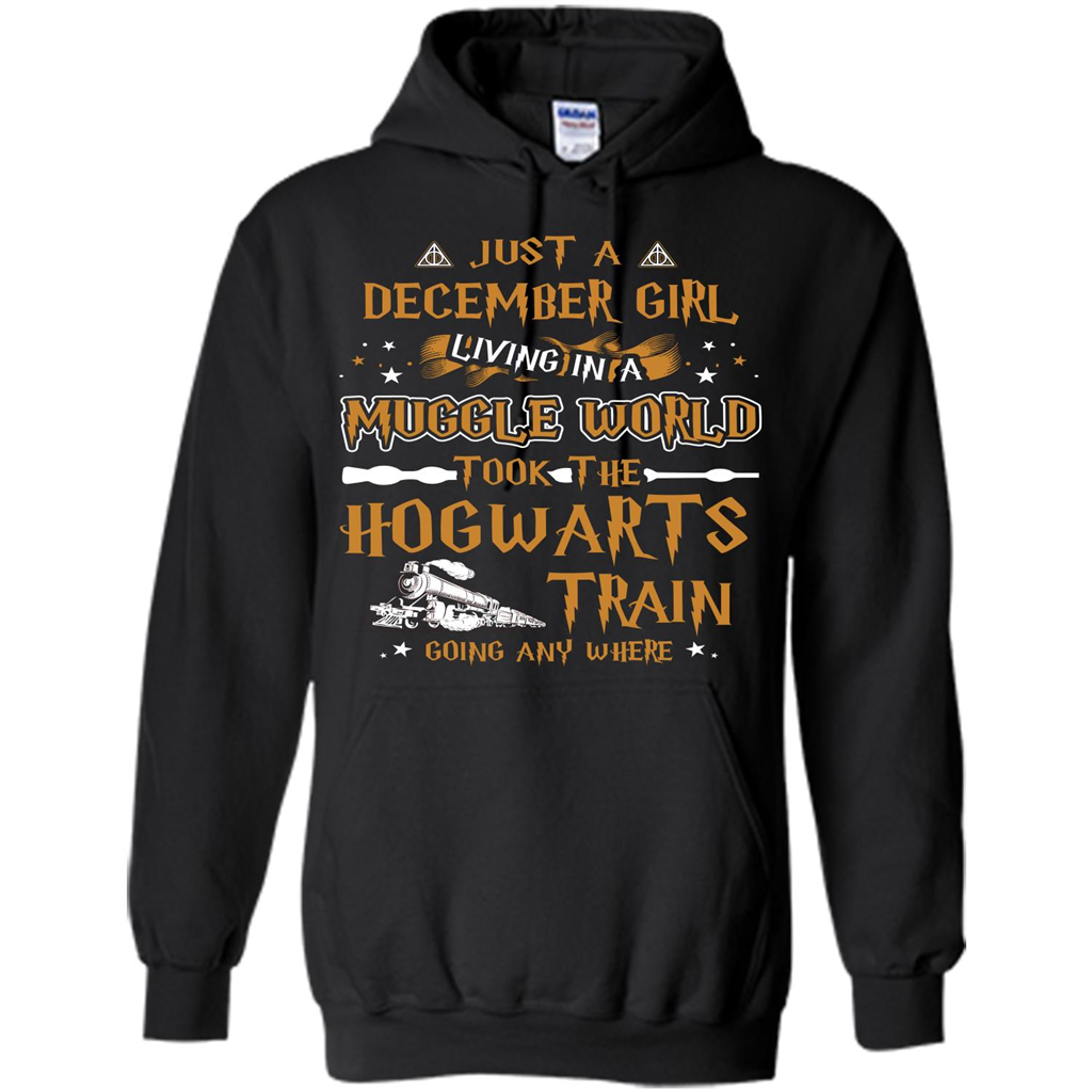 Harry Potter T-shirt Just A December Girl Living In A Muggle World Orange