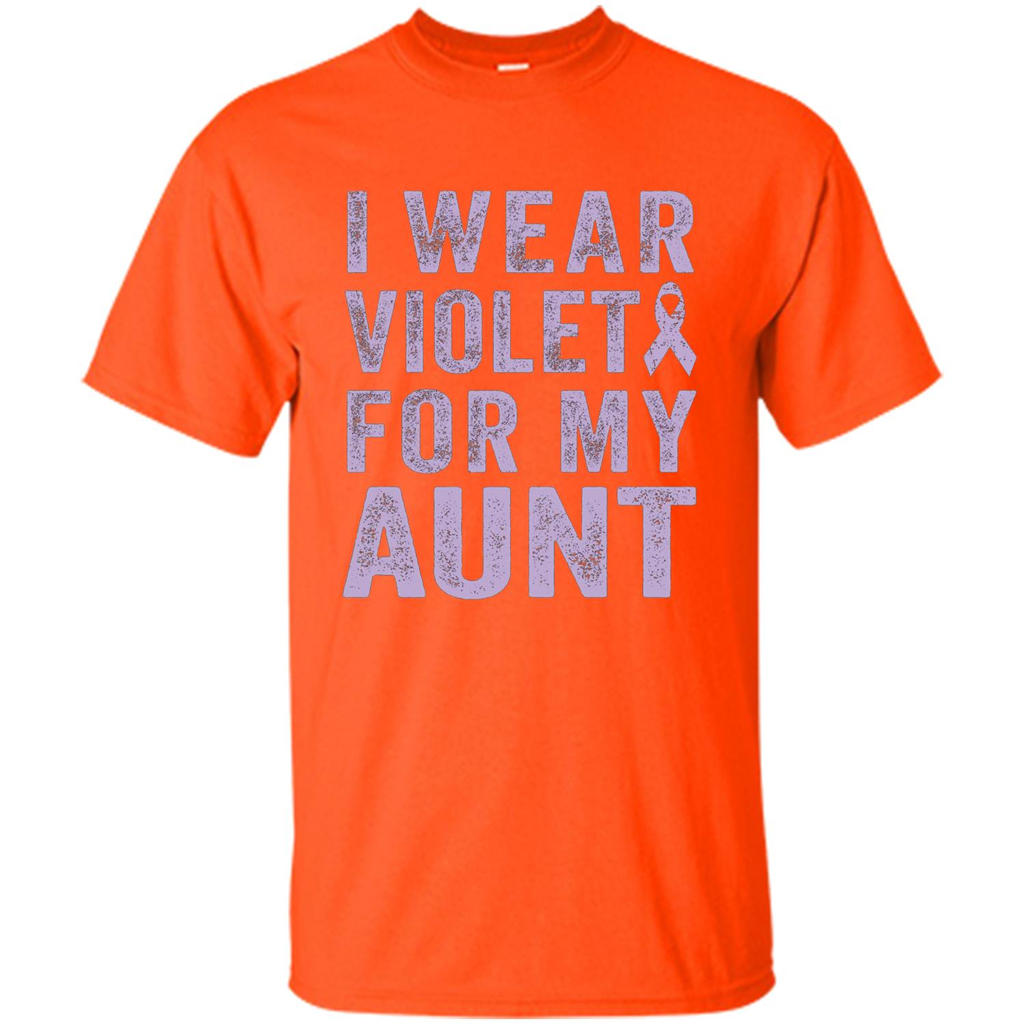 Cancer Awareness T-shirt I Wear Violet For My Aunt T-shirt Orange