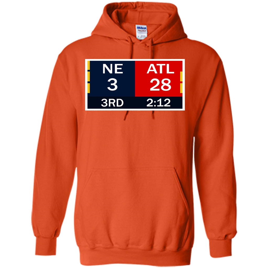 NE 3 ATL 28 Final T-shirt 2 Sides 1 Game Orange