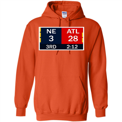 NE 3 ATL 28 Final T-shirt 2 Sides 1 Game Orange