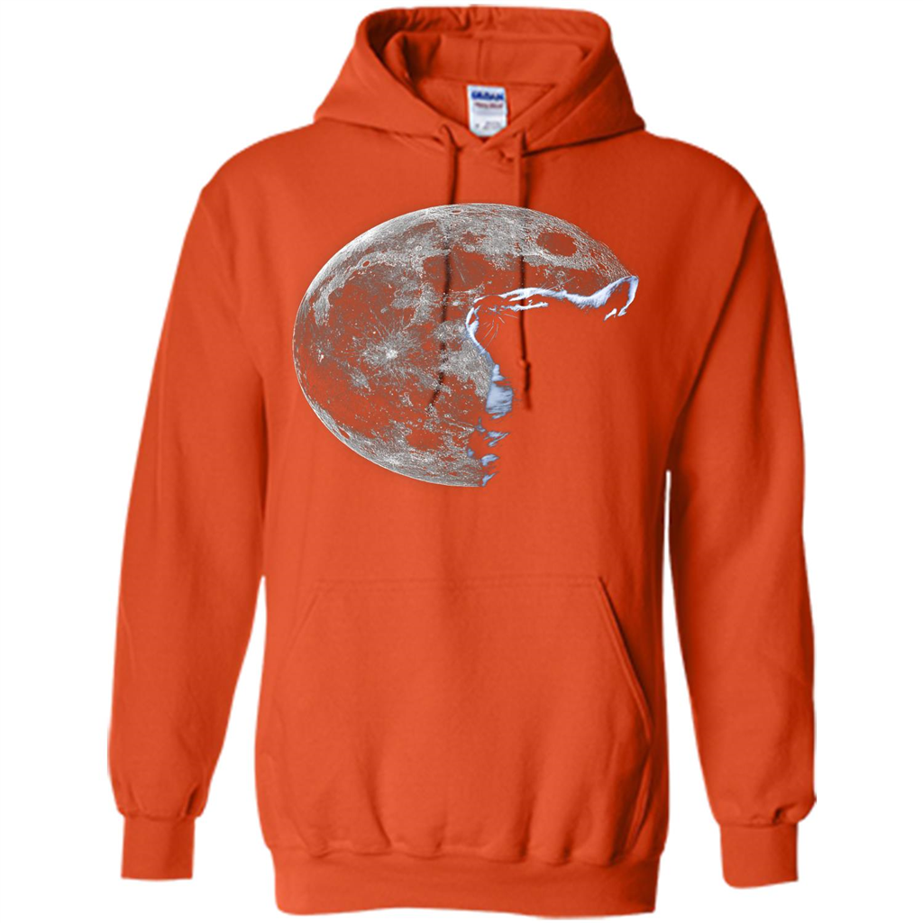 Cat Lover T-shirt Cat And Moon Orange