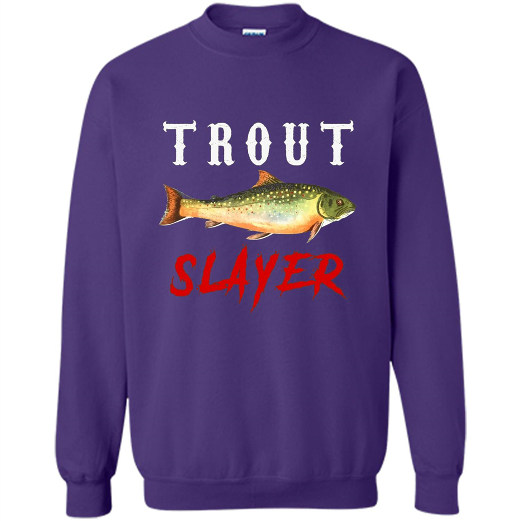 Fisherman T-shirt Trout Slayer T-Shirt Purple