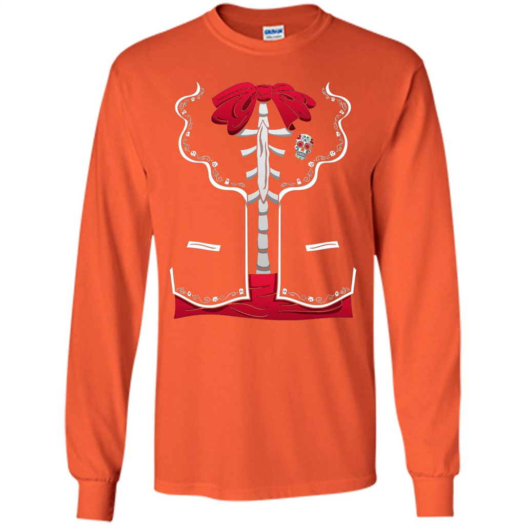 Halloween Costume Dia De Los Muertos T-Shirt Day Of The Dead Orange