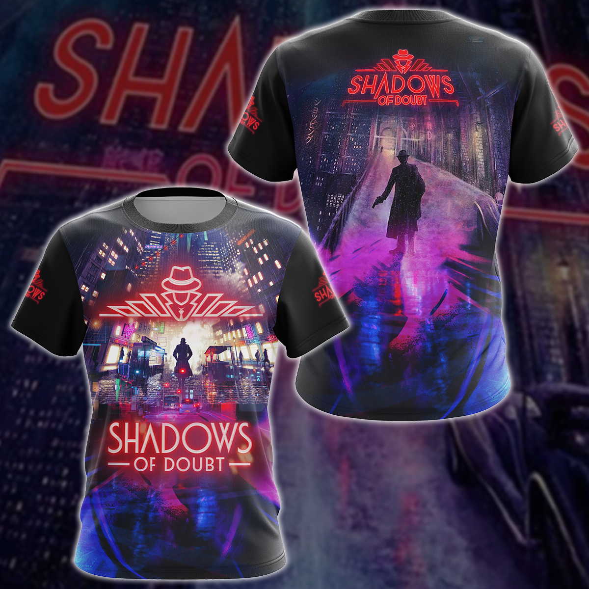 Shadows of Doubt Video Game 3D All Over Printed T-shirt Tank Top Zip Hoodie Pullover Hoodie Hawaiian Shirt Beach Shorts Jogger T-shirt S 