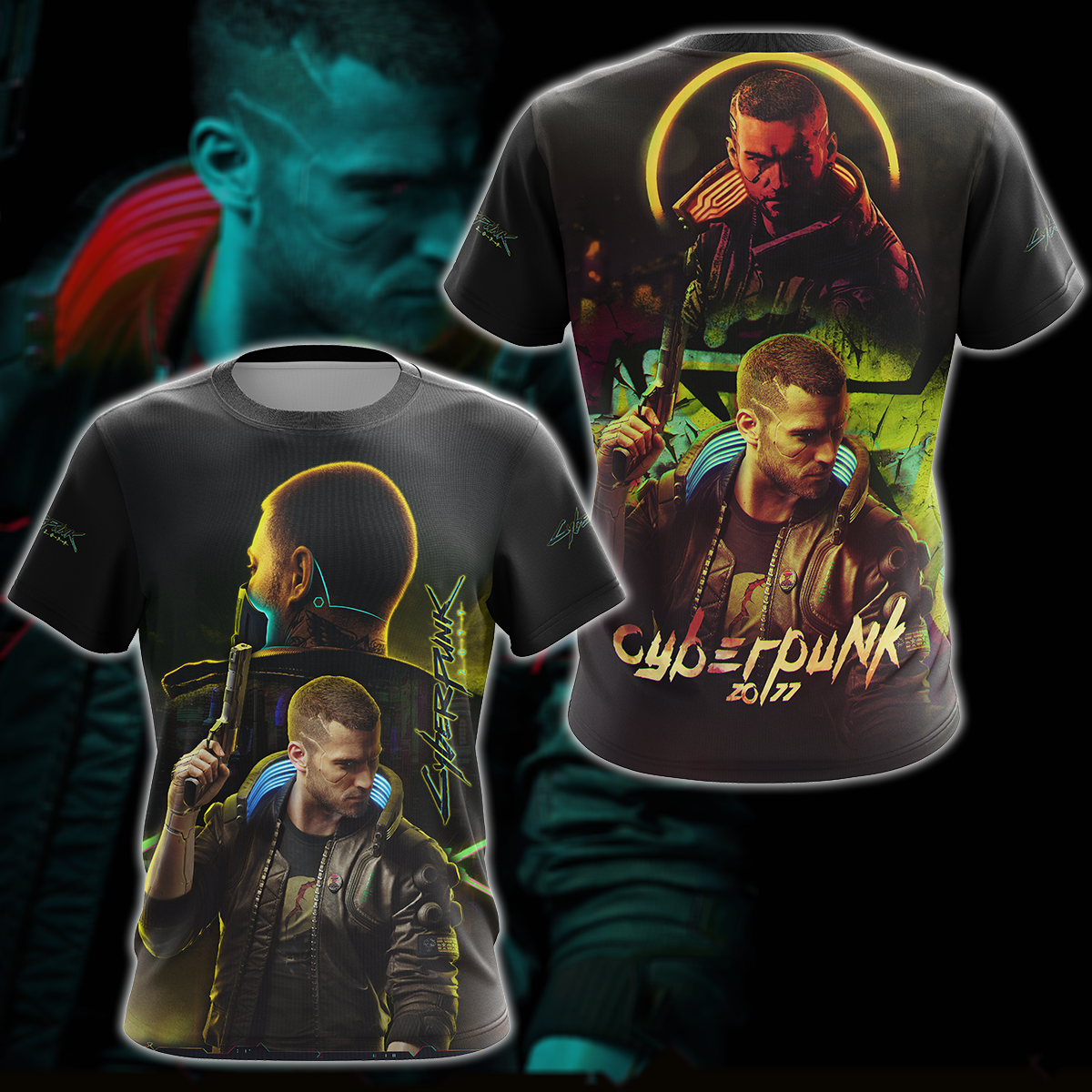 Cyberpunk 2077 Video Game 3D All Over Print T-shirt Tank Top Zip Hoodie Pullover Hoodie Hawaiian Shirt Beach Shorts Jogger T-shirt S 