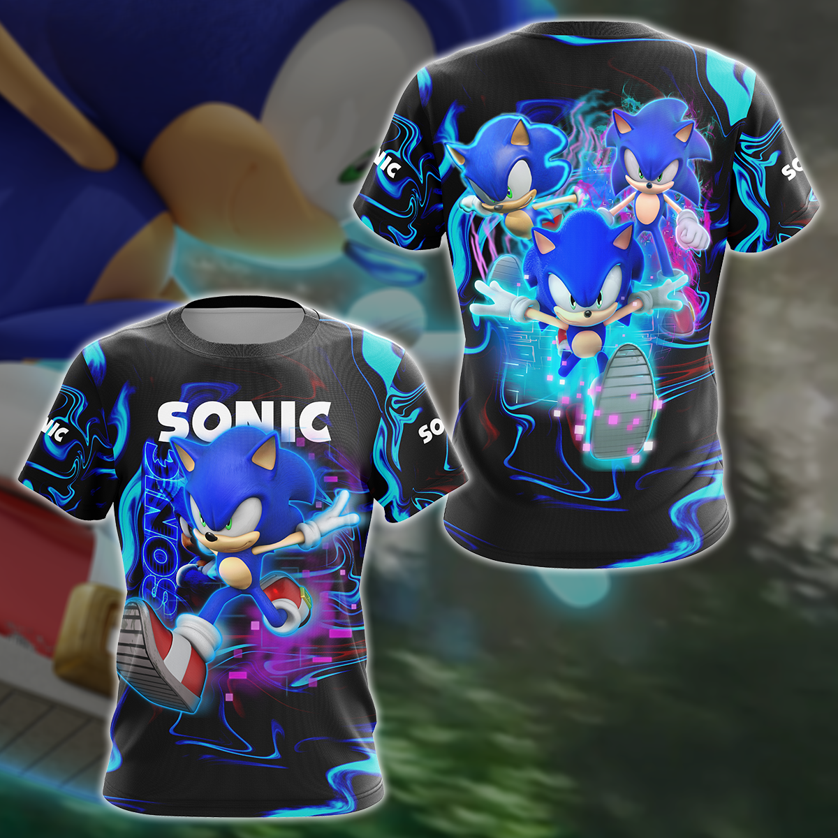 Sonic Video Game 3D All Over Print T-shirt Tank Top Zip Hoodie Pullover Hoodie Hawaiian Shirt Beach Shorts Jogger T-shirt S 