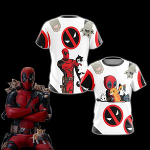 Deadpool x Cat x Fortnite Unisex 3D T-shirt