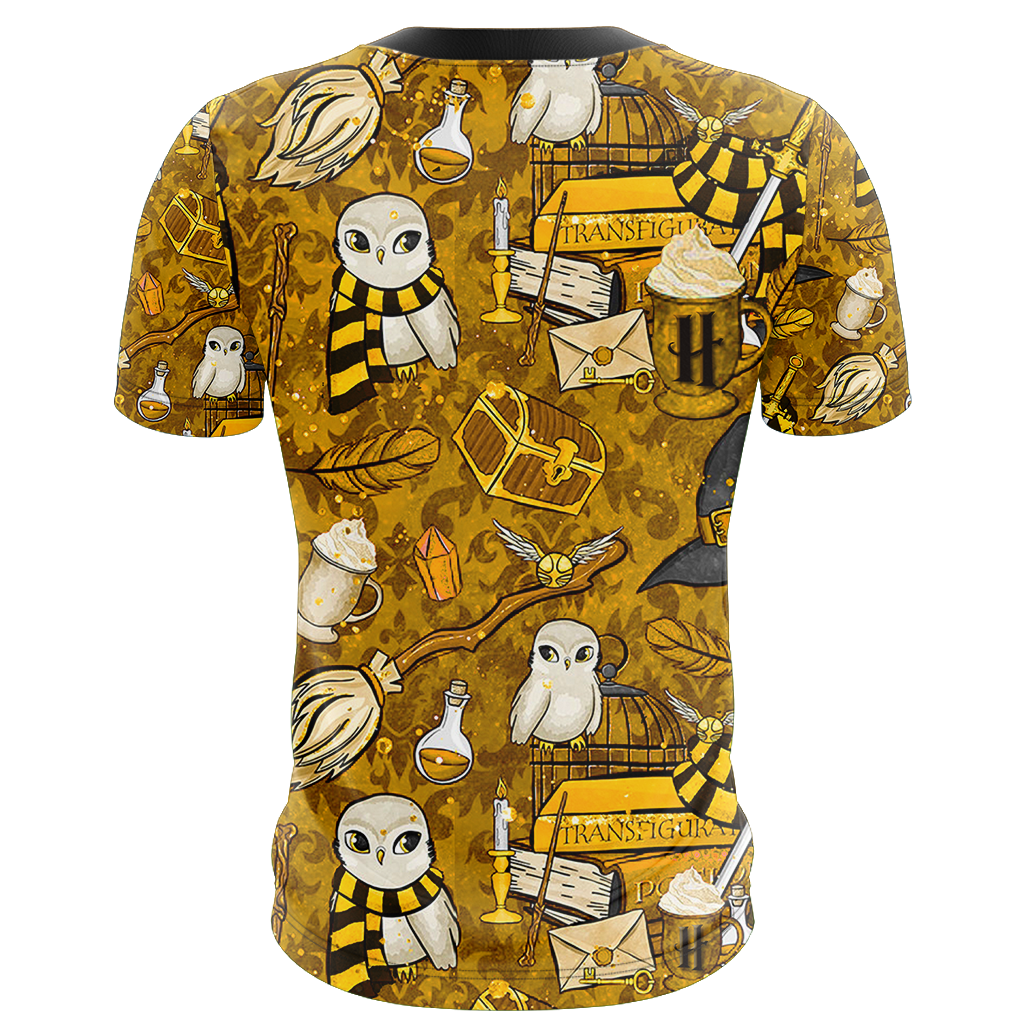 Hogwarts Hufflepuff House Pattern Harry Potter Unisex 3D T-shirt