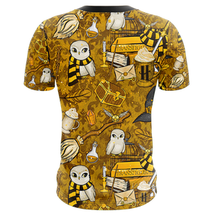 Hogwarts Hufflepuff House Pattern Harry Potter Unisex 3D T-shirt