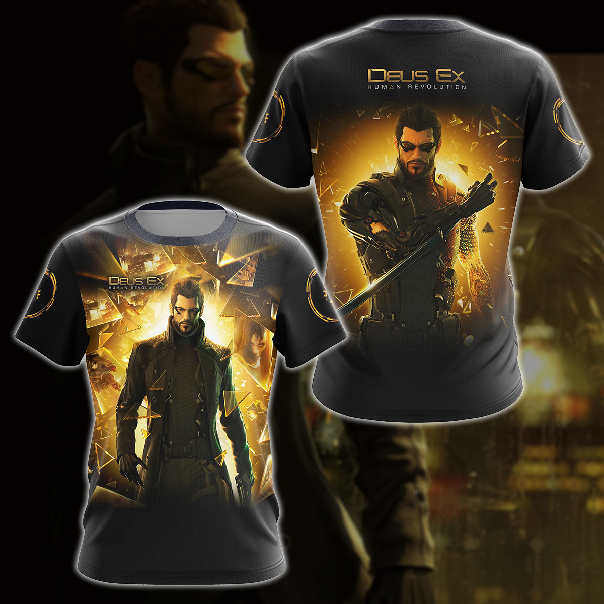 Deus Ex: Human Revolution Video Game 3D All Over Printed T-shirt Tank Top Zip Hoodie Pullover Hoodie Hawaiian Shirt Beach Shorts Jogger T-shirt S 