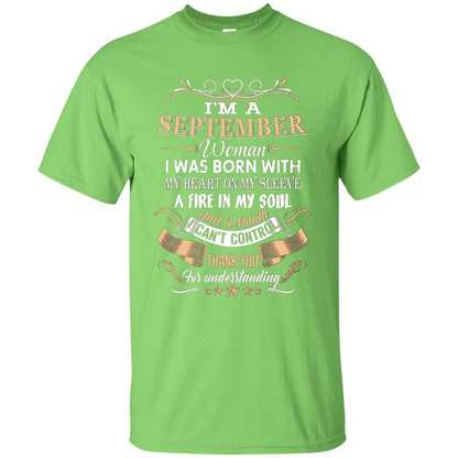 I'm A September Woman T-shirt Lime