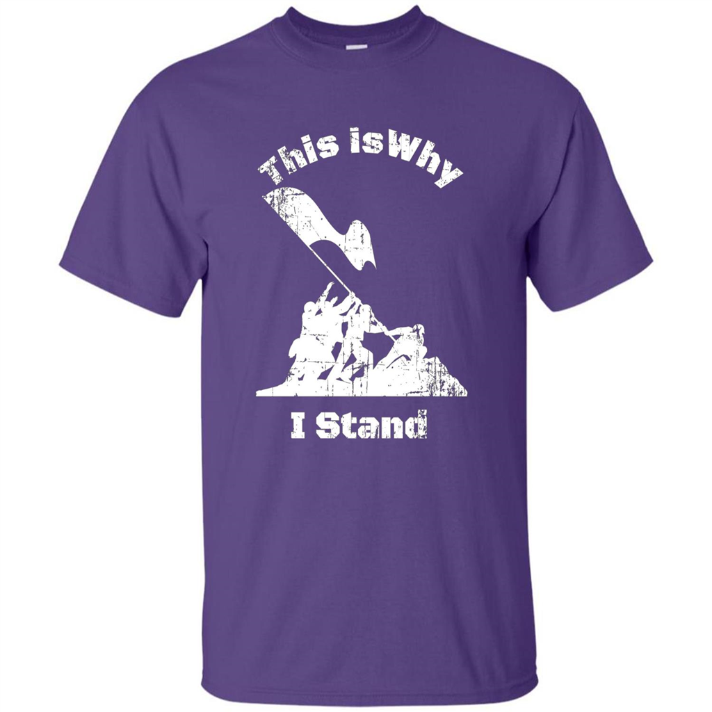 Military T-Shirt This Is Why I Stand Purple