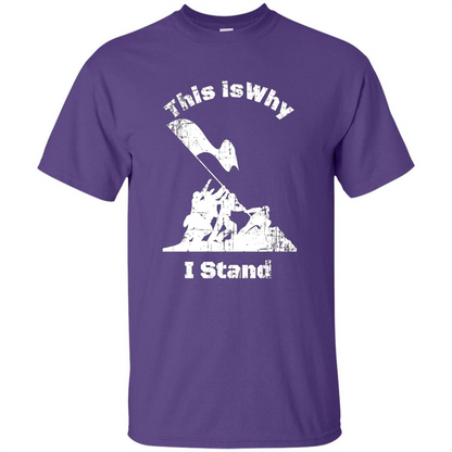 Military T-Shirt This Is Why I Stand Purple