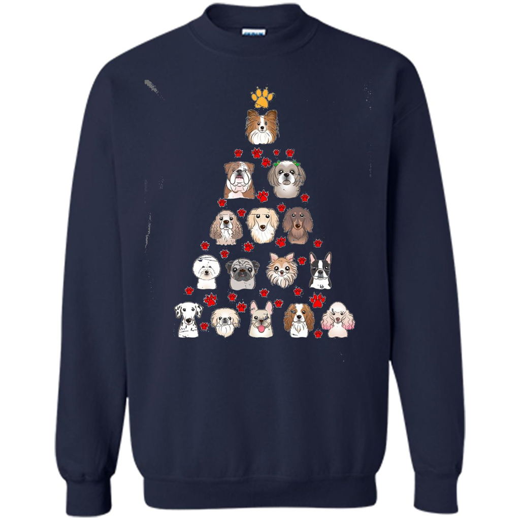 Dog Lover T-shirt Christimas Tree For Dog Lover T-shirt Navy