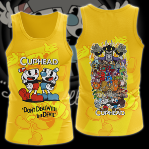 Cuphead Video Game 3D All Over Print T-shirt Tank Top Zip Hoodie Pullover Hoodie Hawaiian Shirt Beach Shorts Jogger Tank Top S 