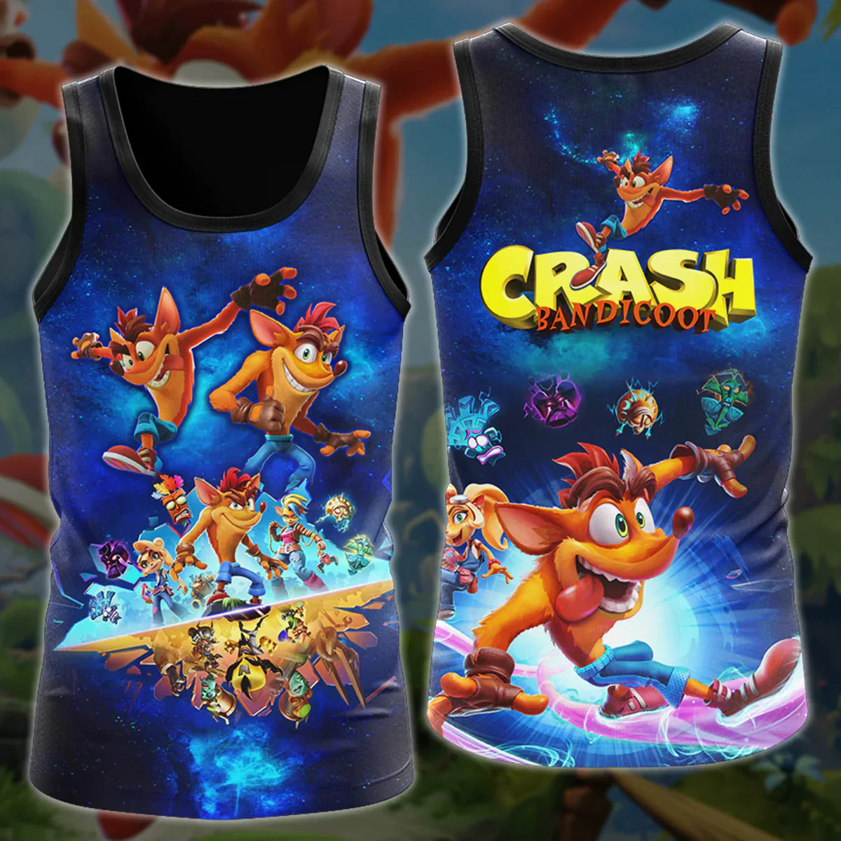 Crash Bandicoot Video Game 3D All Over Print T-shirt Tank Top Zip 