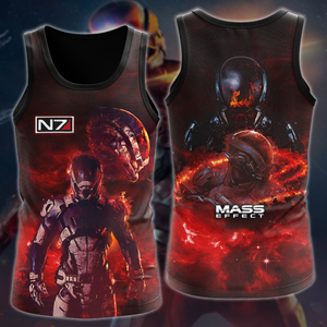 Mass Effect Video Game 3D All Over Printed T-shirt Tank Top Zip Hoodie Pullover Hoodie Hawaiian Shirt Beach Shorts Jogger Tank Top S 