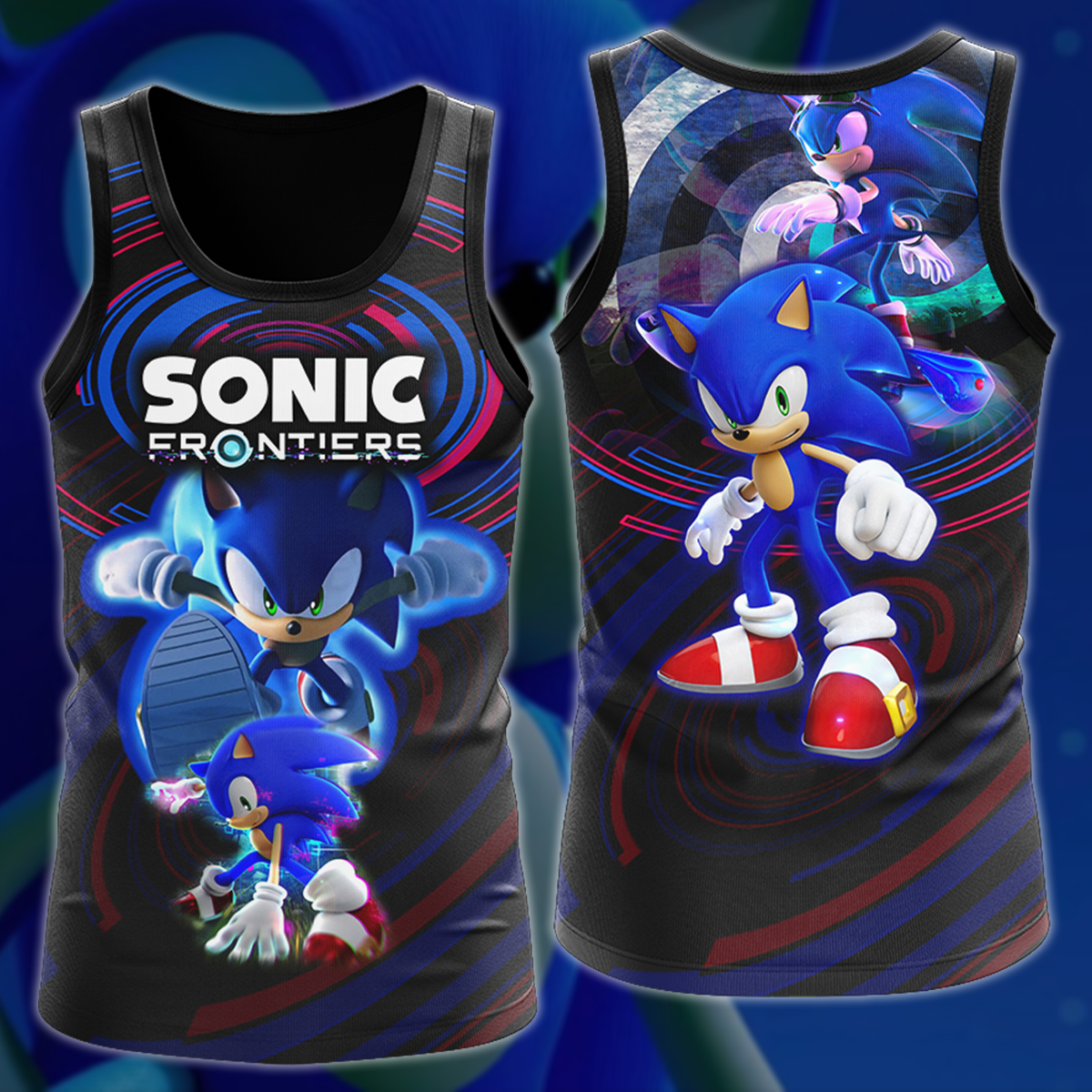 Sonic Frontier Video Game 3D All Over Printed T-shirt Tank Top Zip Hoodie Pullover Hoodie Hawaiian Shirt Beach Shorts Jogger Tank Top