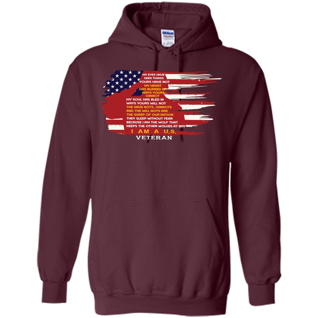 Military T-shirt My Eyes Have Seen Things Yours Have Not Maroon
