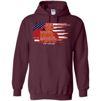 Military T-shirt My Eyes Have Seen Things Yours Have Not Maroon