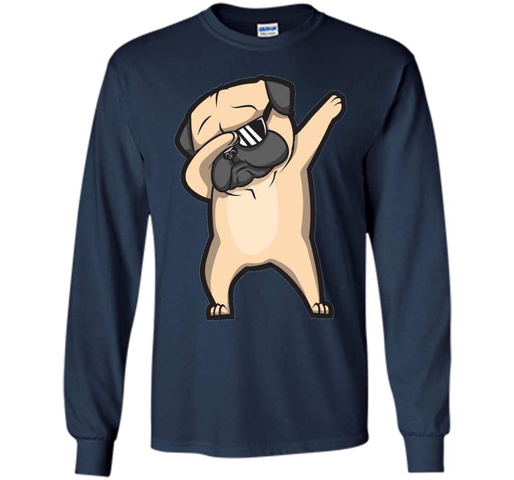 Dabbing Pug Shirt - Cute Funny Dog Dab T-Shirt t-shirt Navy