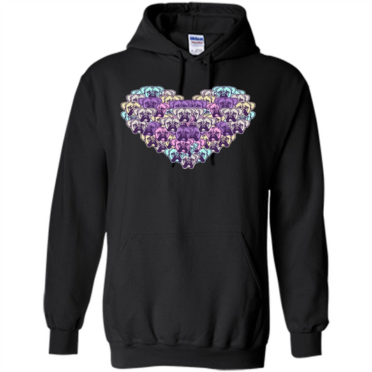 Boxer Dog Heart Mosaic Dog Lover T-shirt Black