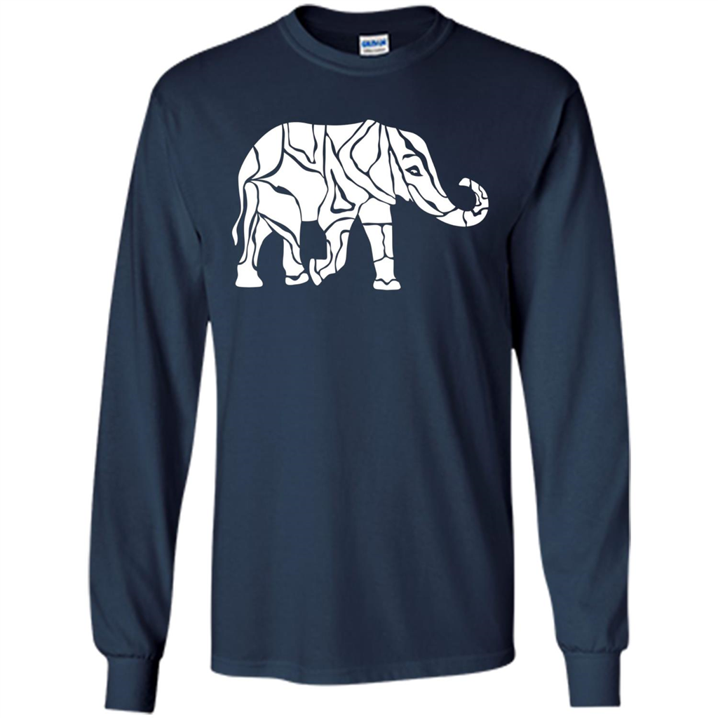 Elephant T-shirt Abstract Elephant Design T-Shirt Navy