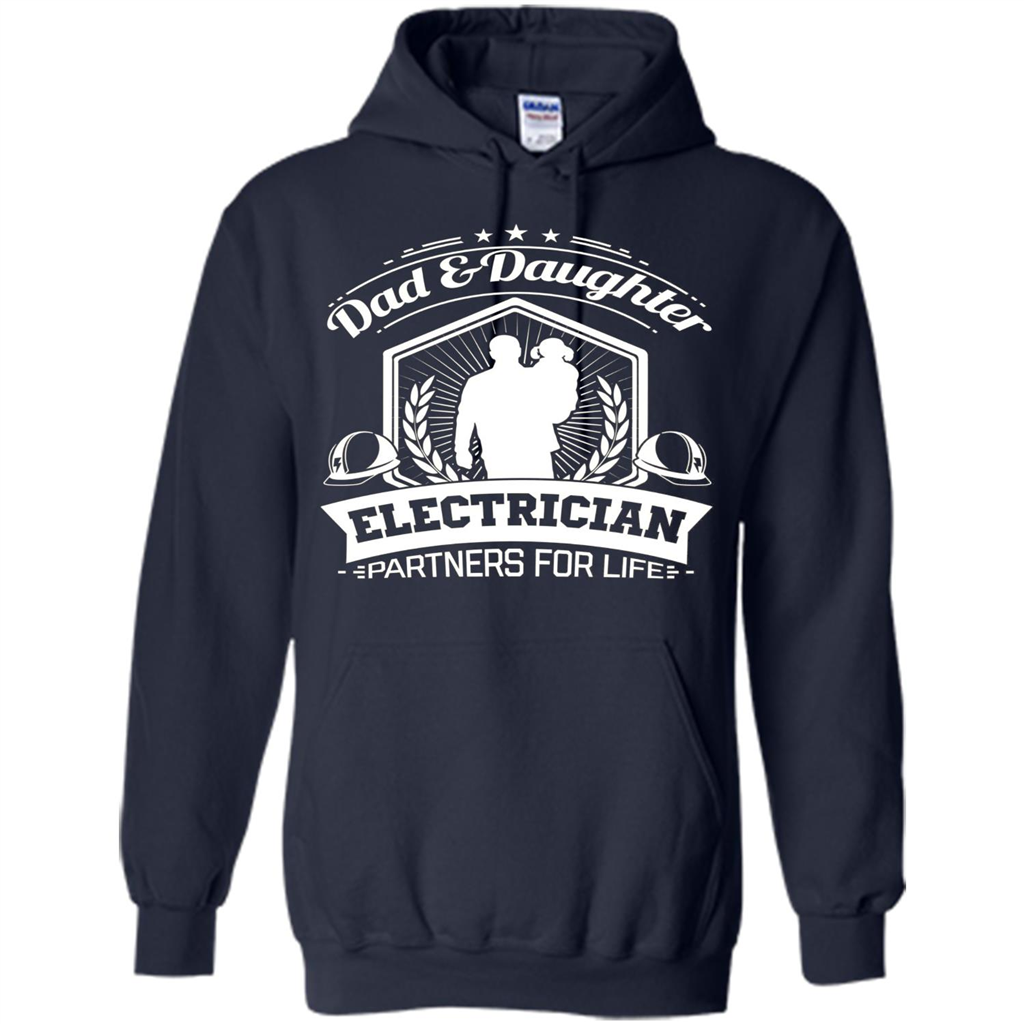 Dad And Daughter Electrician Partners For Life T-shirt Navy
