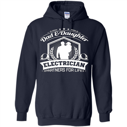 Dad And Daughter Electrician Partners For Life T-shirt Navy
