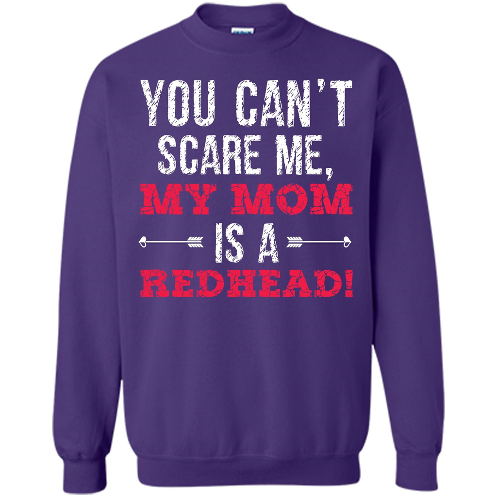 Family T-shirt You Can‰۪t Scare Me, My Mom Is A Redhead Purple