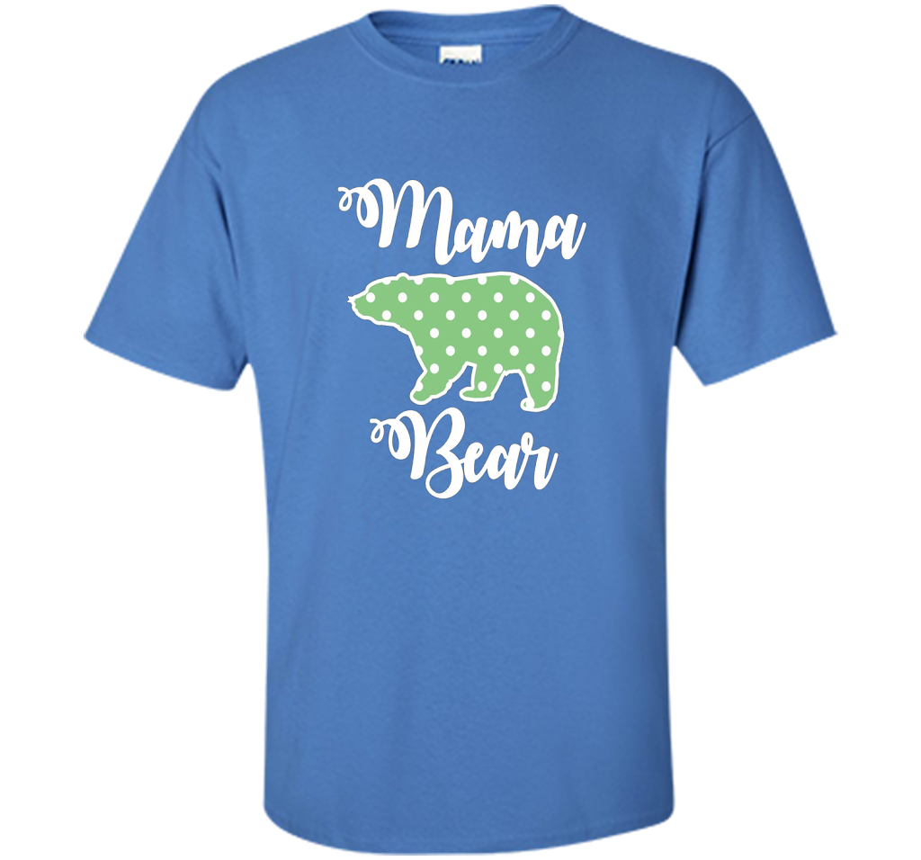Women's Mama Bear T-Shirt | Mama Bear Polka Dot Shirt shirt Iris