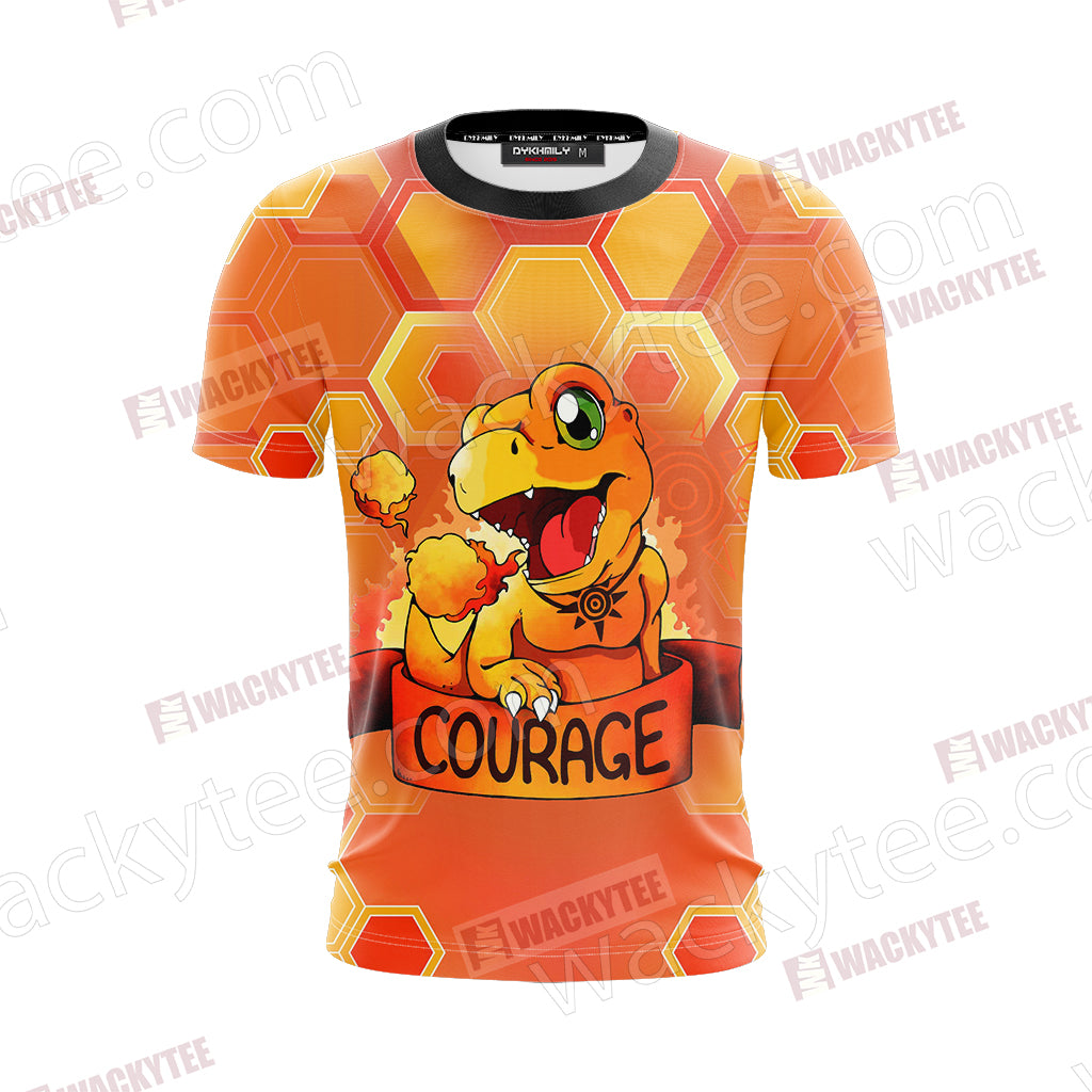 Digimon - The Crest Of Courage Unisex 3D T-shirt