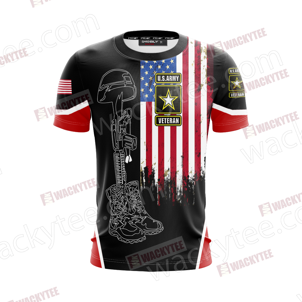 US Army Veteran Hornor The Fallen Unisex 3D T-shirt