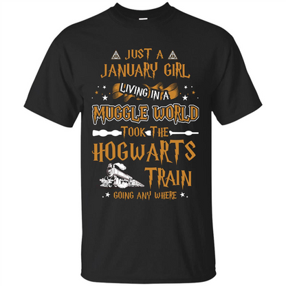 Harry Potter T-shirt Just A January Girl Living In A Muggle World Royal