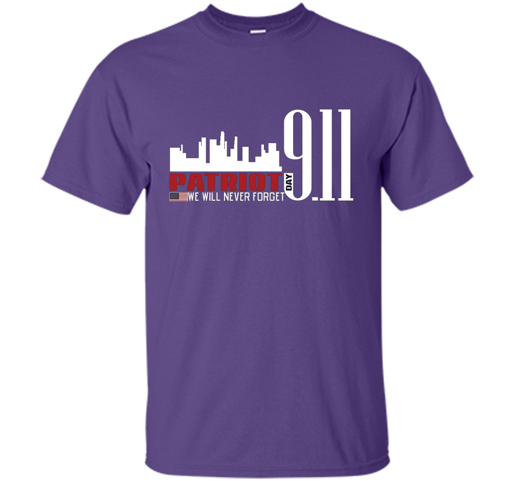 Patriot Day 911 Memorial We Will Never Forget TShirt t-shirt Purple