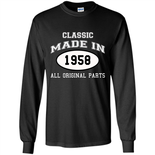 Birthday Gift T-shirt Classic Made In 1958 All Original Parts T-shirt Black