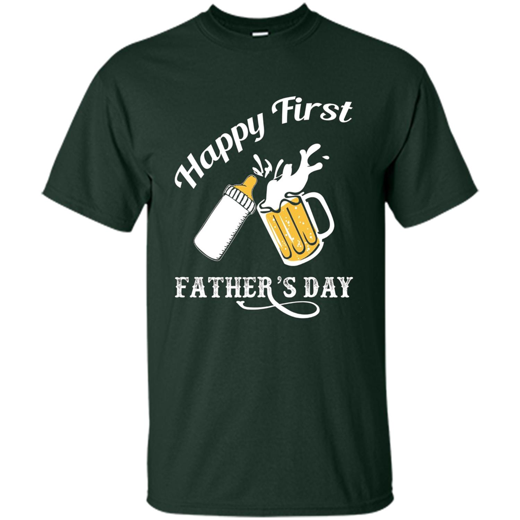 Happy First Father's Day T-shirt 2017 Forest Green