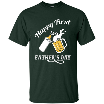 Happy First Father's Day T-shirt 2017 Forest Green