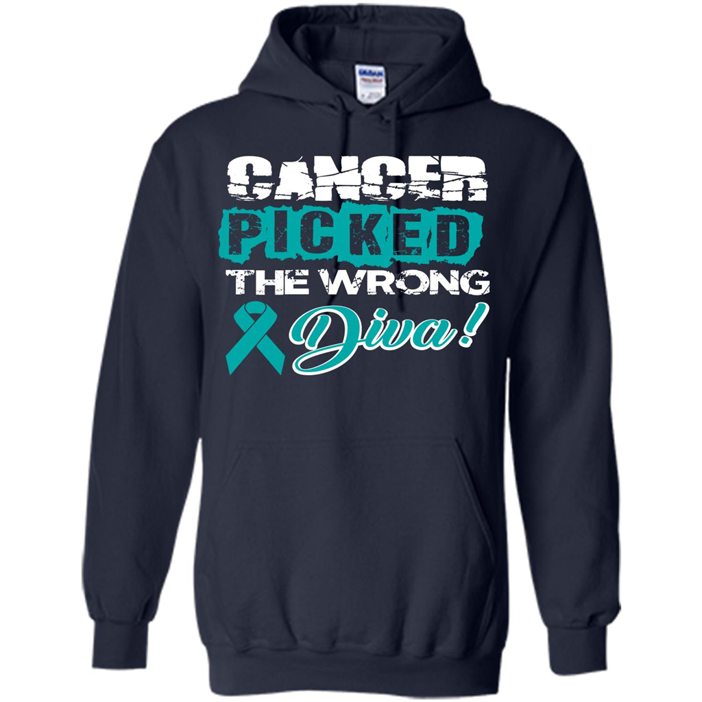 Cancer Awareness T-shirt Cancer Picked The Wrong Diva T-shirt Navy