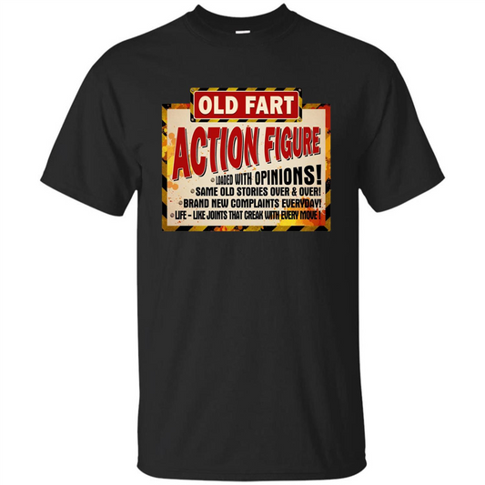 Old Fart Action Figure - Funny Birthday T-Shirt Black