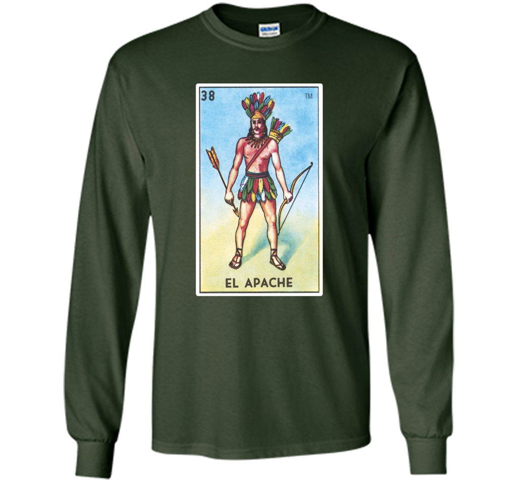 El Apache Card T-shirt Tarot Loteria shirt Forest Green