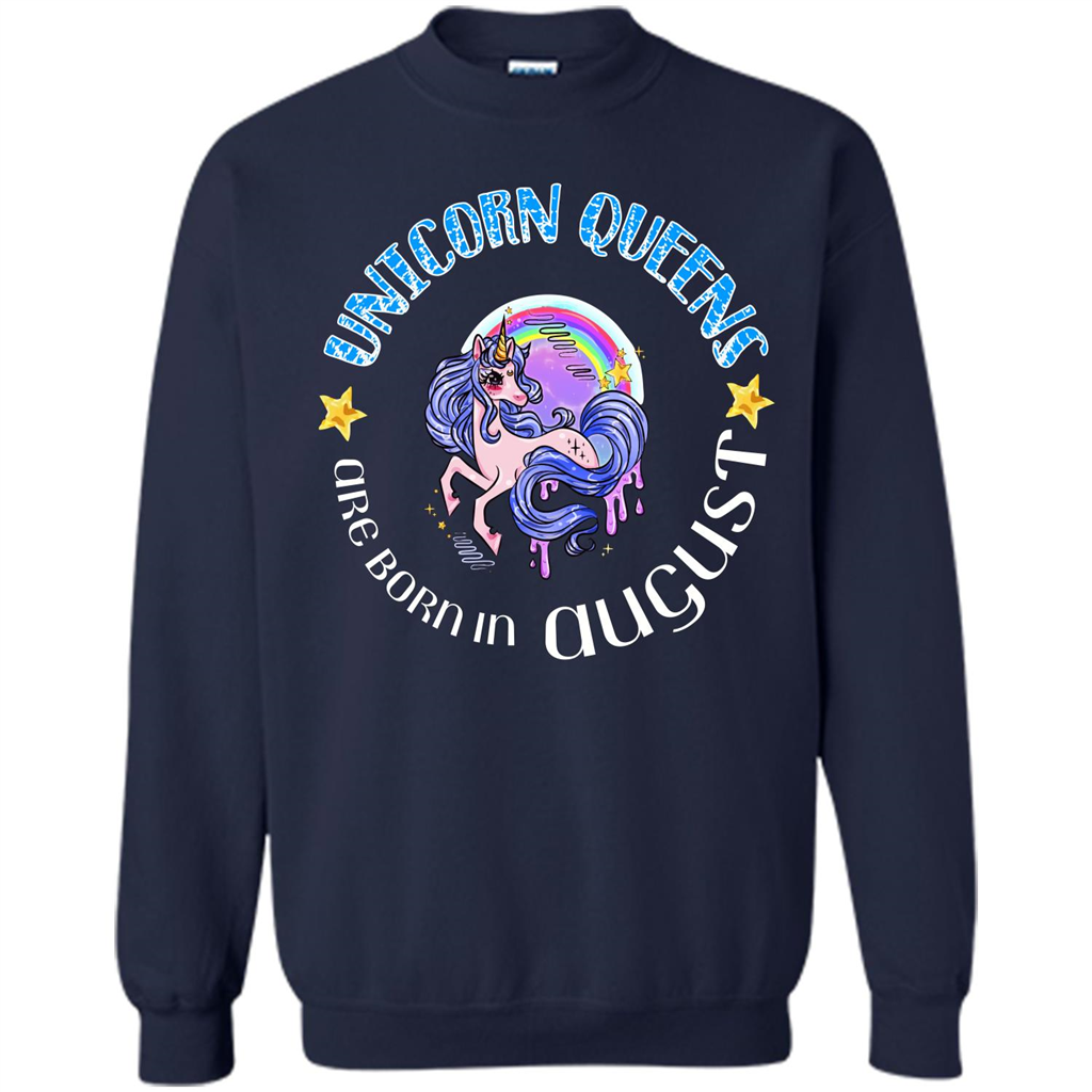 Augus Unicorn T-shirt Unicorn Queens Are Born In August Navy