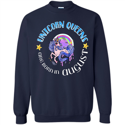 Augus Unicorn T-shirt Unicorn Queens Are Born In August Navy