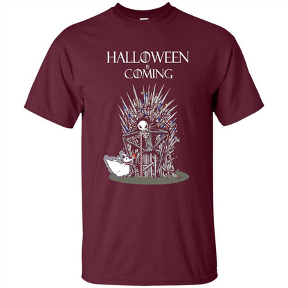 Funny Halloween Is Coming T-shirt Maroon