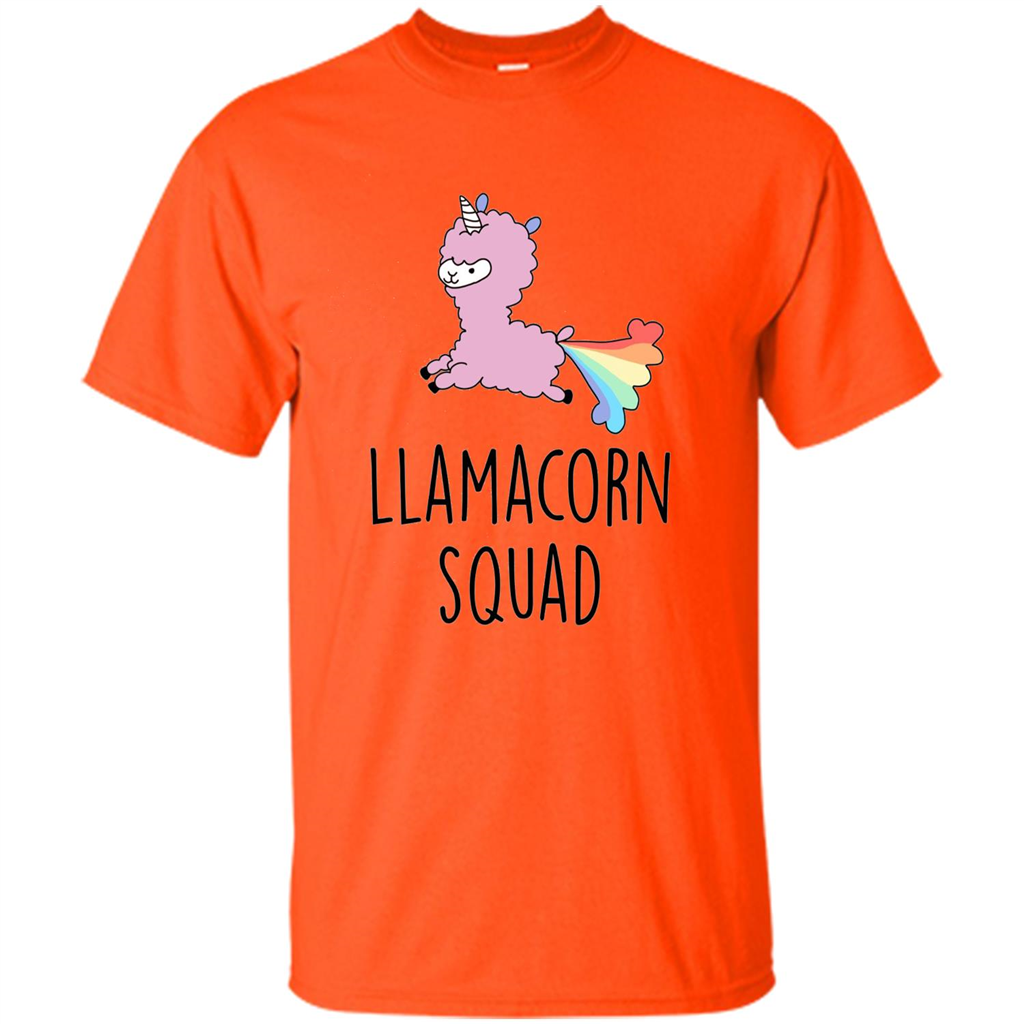 Llamacorn Squad Funny Llama Unicorn T-Shirt Orange