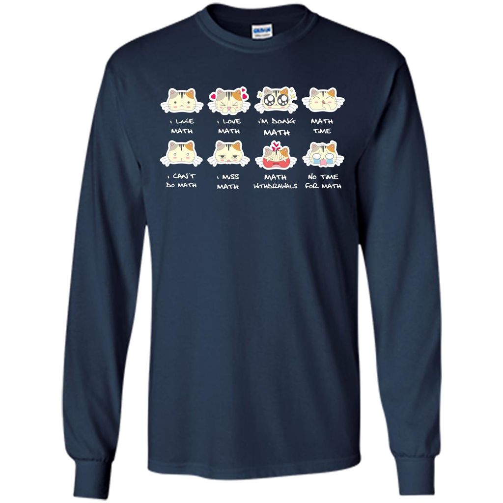I Love Math T-shirt Cat Emotion Navy