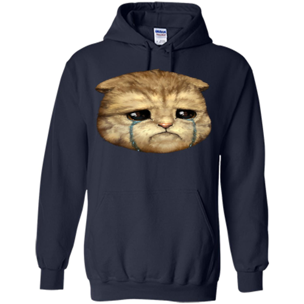 Cat Lovers T-shirt Cat Crying Navy