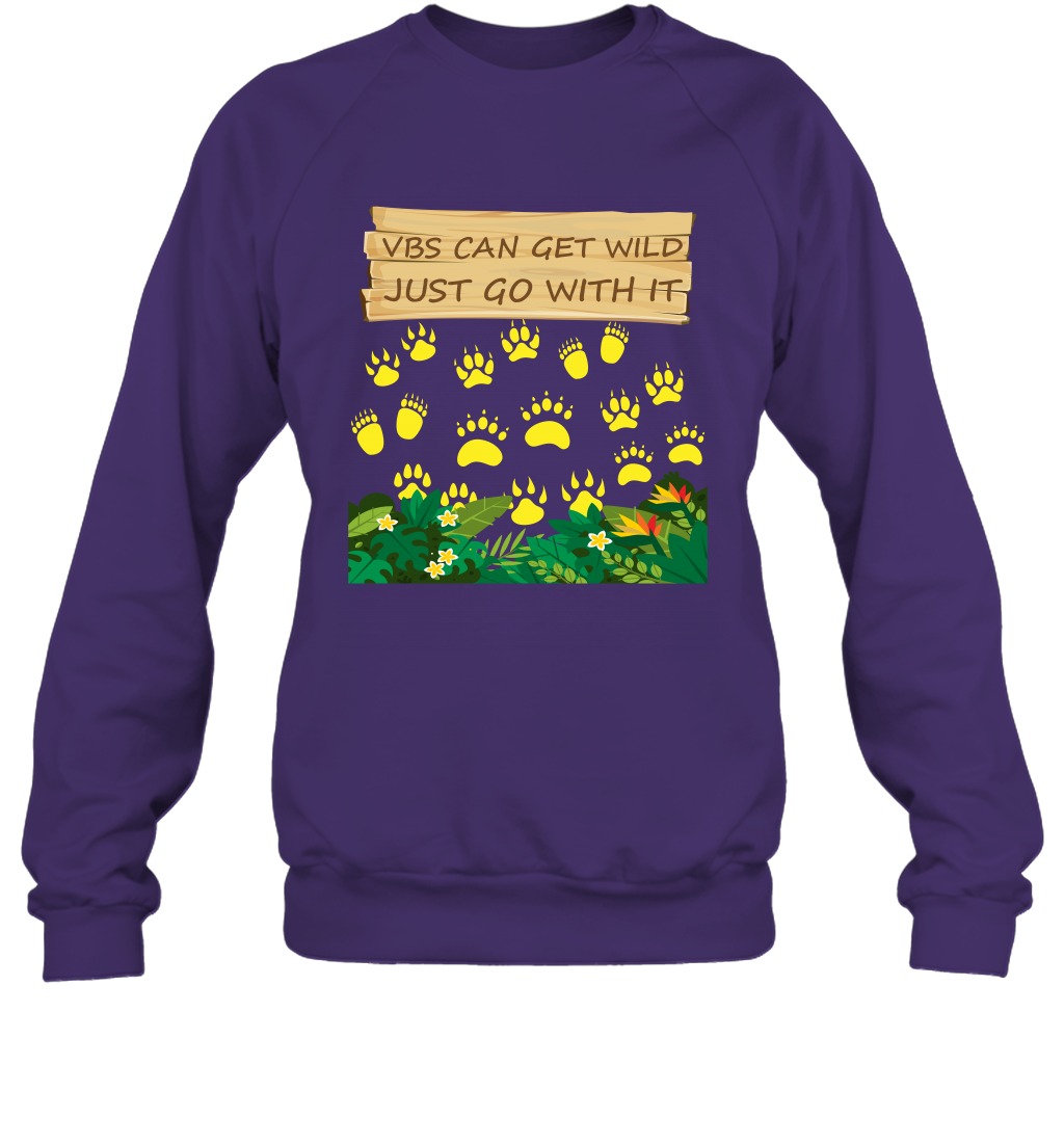 Vbs Can Get Wild Just Go With It Vacation Bible School Shirt Sweatshirt Sweatshirt Purple