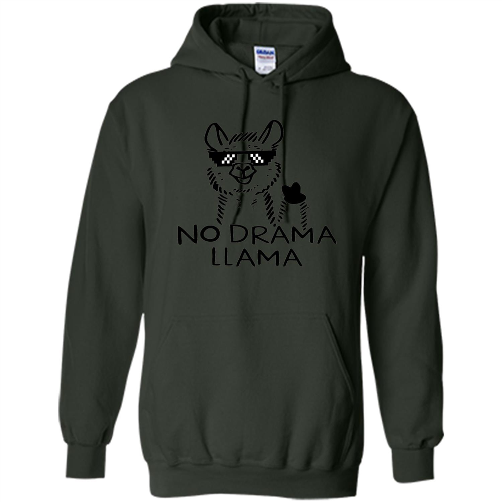 Funny No Drama Llama T-shirt Forest Green